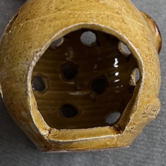 Handmade Stoneware Fat Cat Pottery Lamp Sculpture Tealight Candle Lantern Holder - Picture 9 of 10